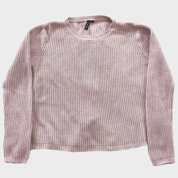 Moon & Madison Tie Back Sweater Women's M Pink Knit Coquette Minimalist Ballet - Picture 1 of 8